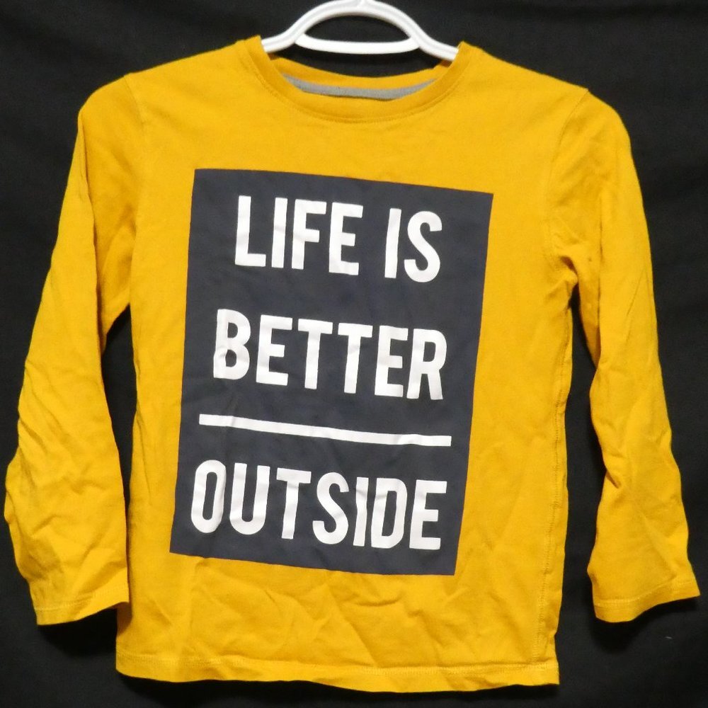 GEORGE, medium 7-8, graphic long sleeve shirt, "Life Is Better Outside" BNWOT